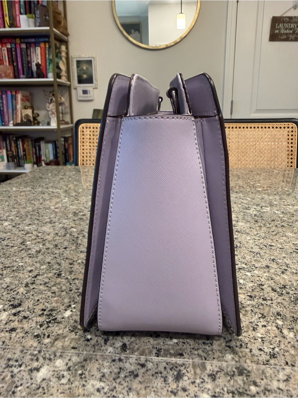 kate spade lavender saffiano satchel handbag - Picture 2 of 6